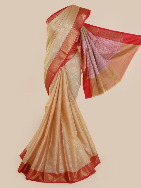 

Pothys Cream-Coloured Woven Design Cotton Blend Saree