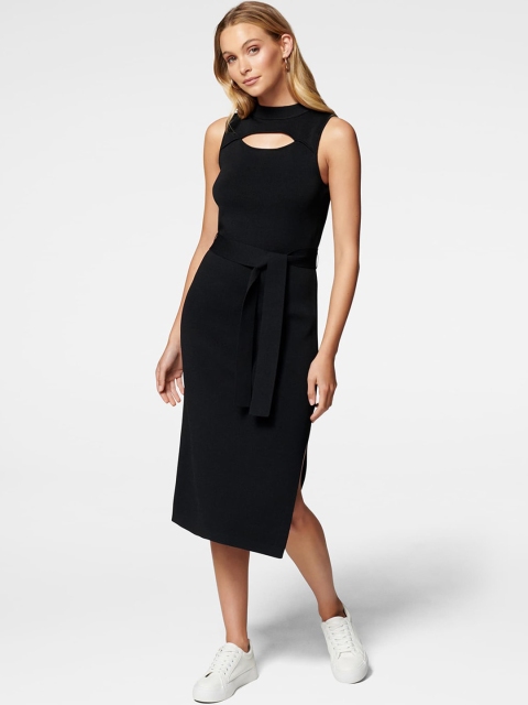 

Forever New Women Black Solid Sheath Dress
