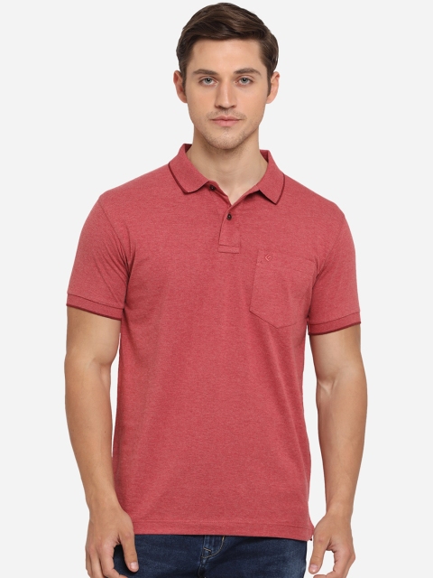 

Greenfibre Men Red Solid Polo Collar T-shirt
