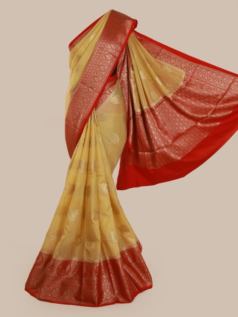 

Pothys Yellow & Red Tissue Woven Design Saree