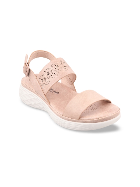 

Stelatoes Women Pink Solid PU Open Toe Flats