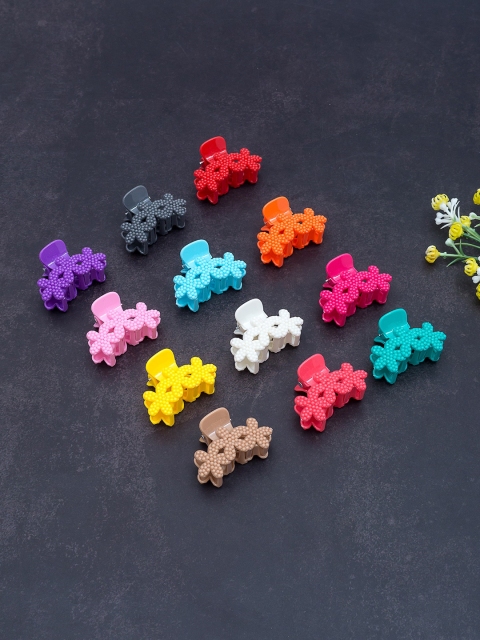 

Golden Peacock Set Of 12 Multi-Coloured Claw Clips, Blue