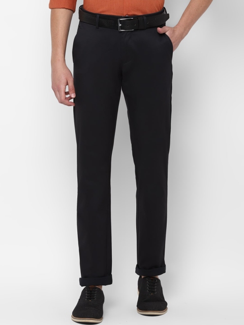 

Allen Solly Men Black Slim Fit Solid Regular Trousers