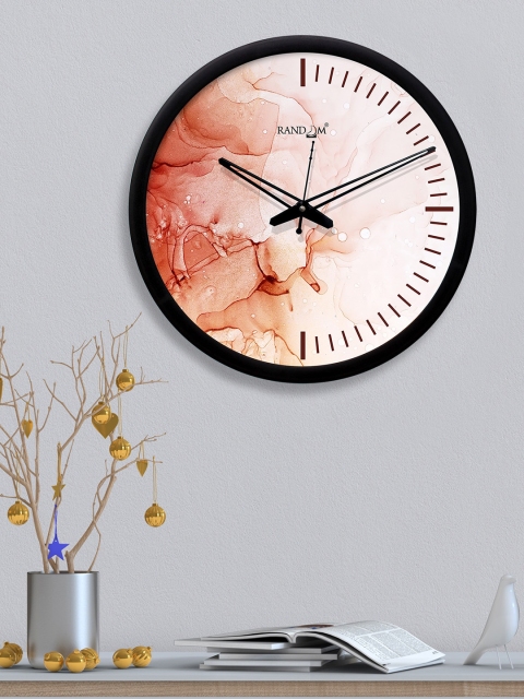 

RANDOM Brown & Peach-Coloured Round Printed 30.4 cm Analogue Wall Clock