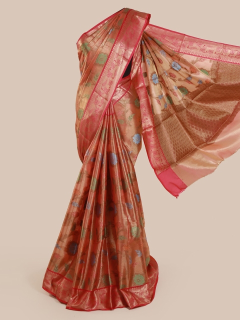 

Pothys Peach-Coloured Woven Design Tissue Saree