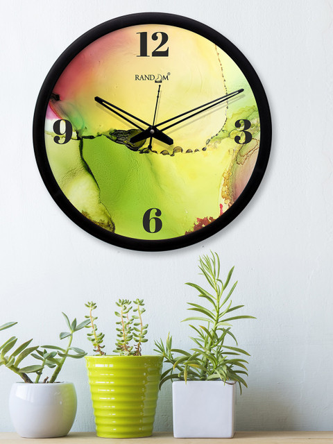 

RANDOM Green & Yellow Round Printed 30.4 cm Analogue Wall Clock