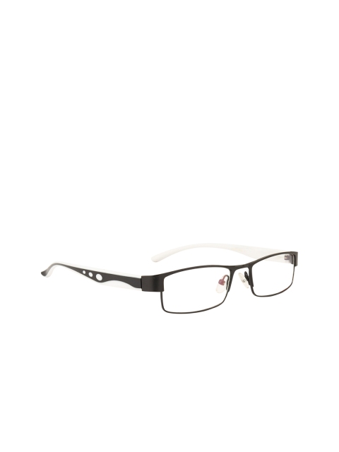 

Gold Berg Unisex Black & White Solid Full Rim Rectangle Frames