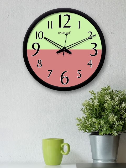 

RANDOM Green & Pink Round Colourblocked 30.4 cm Analogue Wall Clock