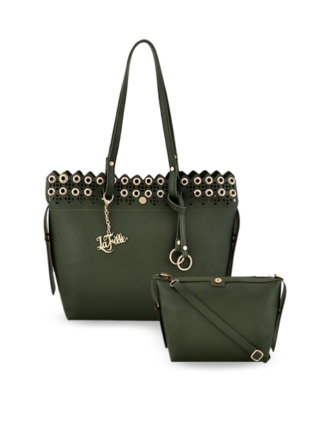 

LaFille Green Solid Handheld Bag