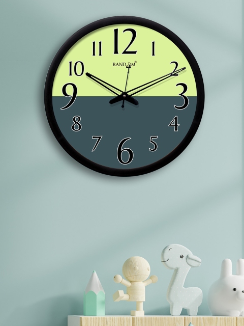 

RANDOM Grey & Yellow Round Colourblocked 30.4 cm Analogue Wall Clock