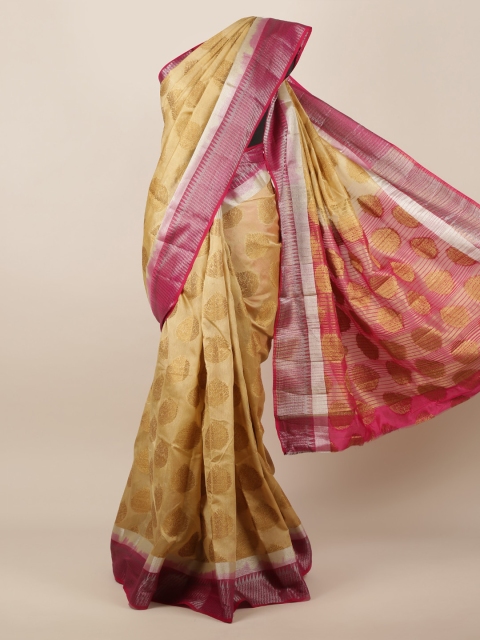 

Pothys Cream-Coloured Woven Design Jute Silk Saree