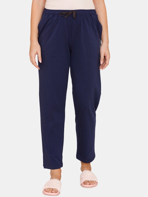 

Zivame Women Navy Blue Solid Lounge Pants