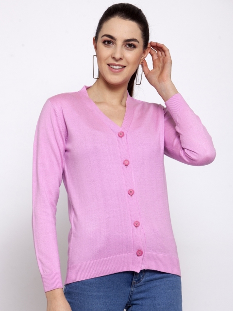 

Kalt Women Lavender Solid Cardigan Sweater