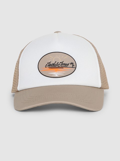 

Jack & Jones Men White & Beige Printed Baseball Cap