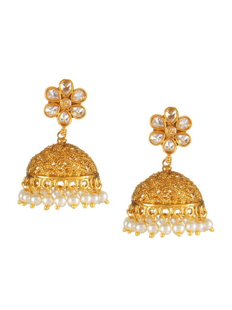 

Adwitiya Collection Gold-Toned Contemporary Drop Earrings