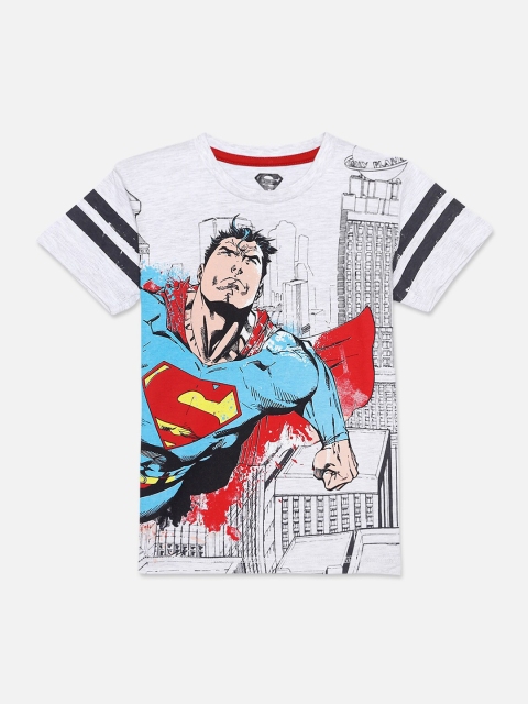 

Kids Ville Boys Grey Superman Printed Round Neck T-shirt