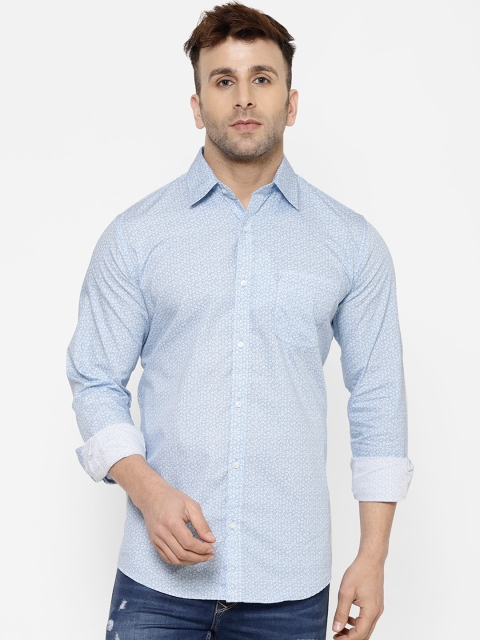 

cape canary Men Blue Regular Fit Printed Casual Shirt