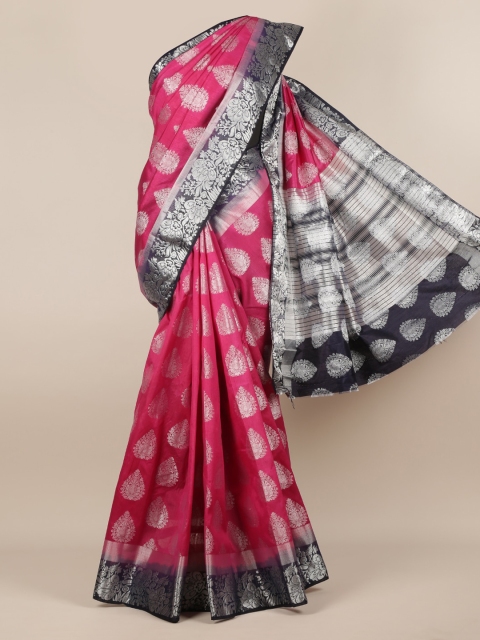 

Pothys Magenta Woven Design Jute Silk Saree