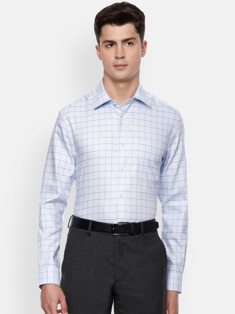 

Luxure by Louis Philippe Men Blue Regular Fit Checked Formal Shirt