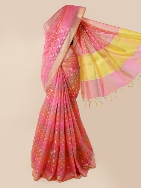 

Pothys Pink Woven Design Cotton Blend Saree