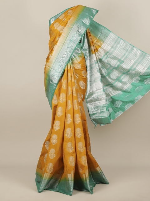 

Pothys Mustard Woven Design Jute Silk Saree