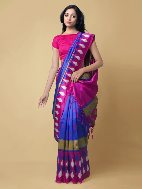 

Unnati Silks Blue Art Silk Woven Design Mysore Silk Saree