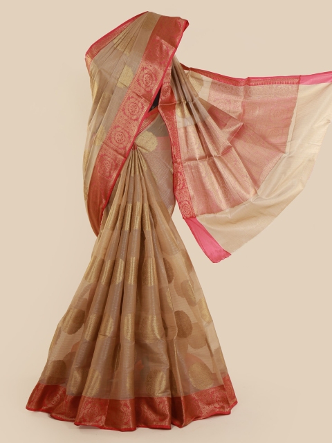 

Pothys Tan Woven Design Tissue Saree