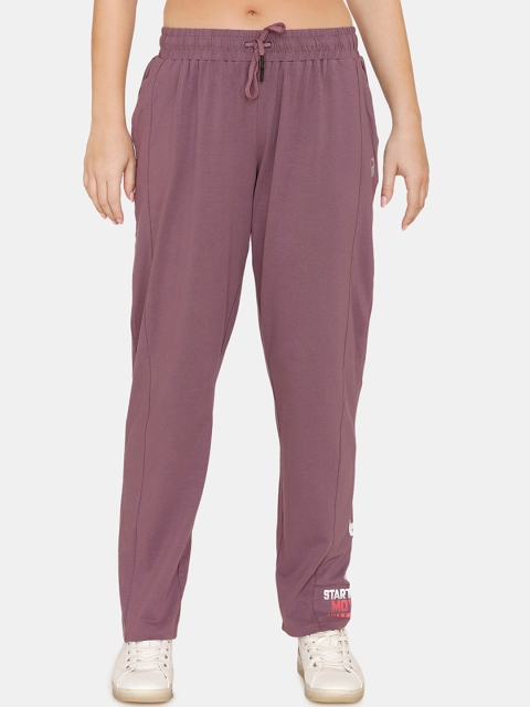

Zelocity by Zivame Women Mauve Solid Track Pants