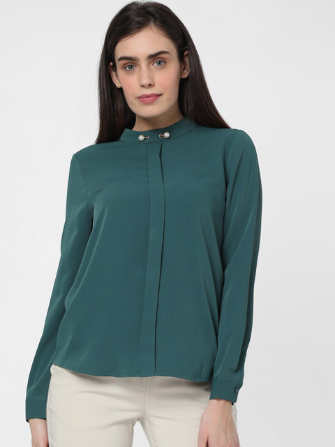 

Vero Moda Green Embellished Regular Top
