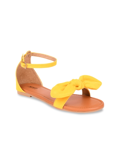 

GNIST Women Yellow Solid Open Toe Flats