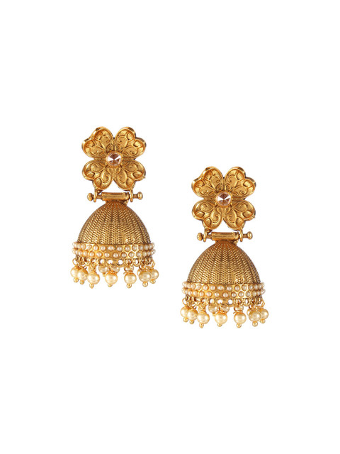 

Adwitiya Collection 24Ct Gold-Plated Classic Drop Earrings