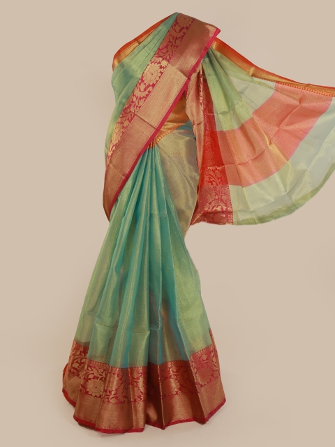 

Pothys Green Woven Design Tissue Saree