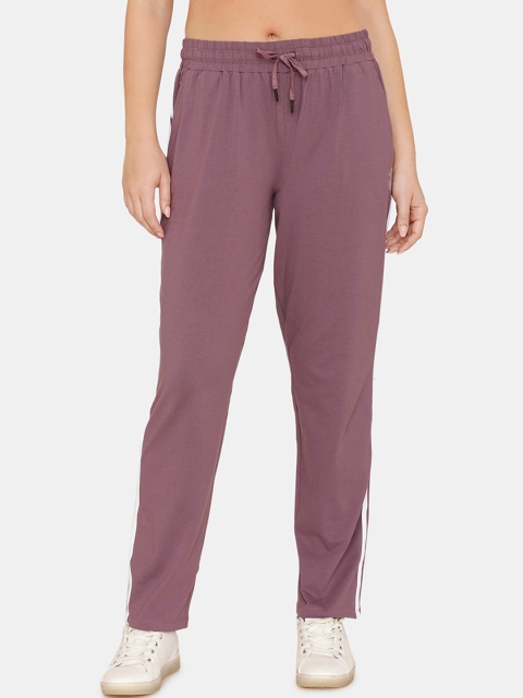 

Zelocity Women Mauve Solid Relaxed-Fit Track Pants