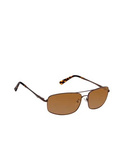 

David Blake Unisex Brown Lens & Rectangle Sunglasses With