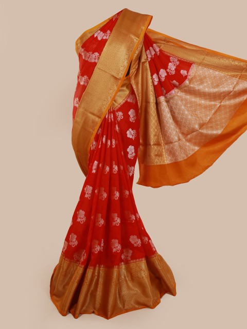 

Pothys Red Woven Design Tissue Saree