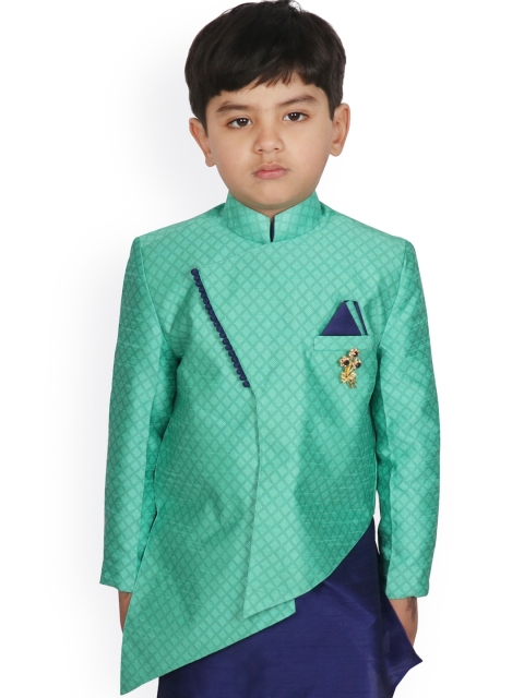 

SG YUVRAJ Boys Green Quilted Jacket