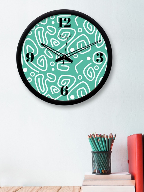 RANDOM Sea Green & White Round Printed 30.4 cm Analogue Wall Clock