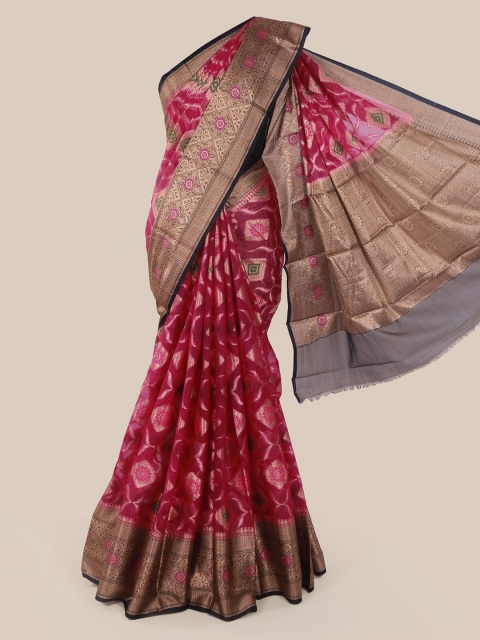 

Pothys Magenta Woven Design Tissue Saree