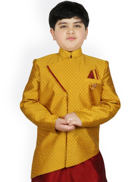 

SG YUVRAJ Boys Yellow Printed Tailored Jacket