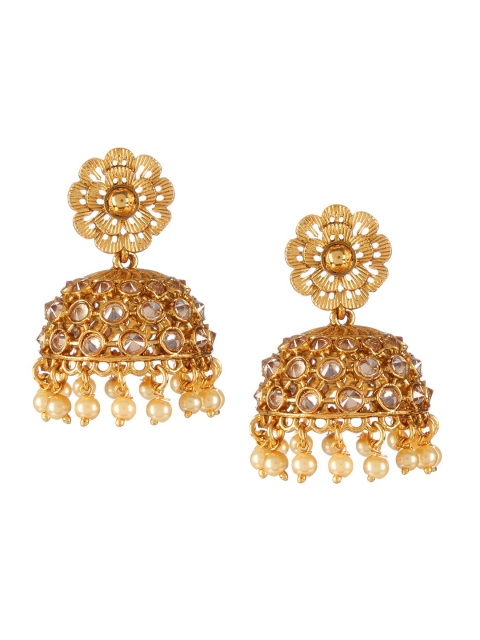 

Adwitiya Collection Gold-Toned Contemporary Jhumkas