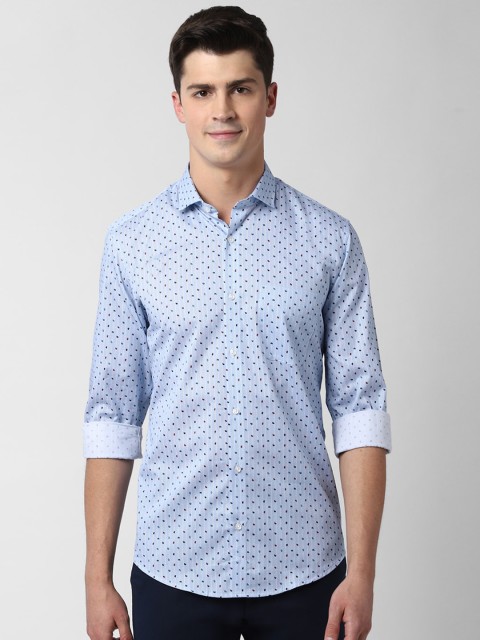 

Peter England Men Blue Slim Fit Printed Casual Shirt