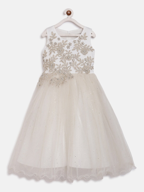 

Butterfly Blush Girls Off-White Embellished Maxi Dress