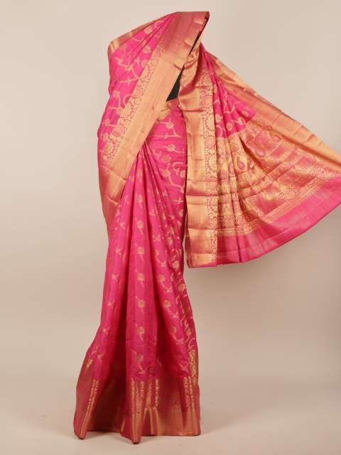 

Pothys Pink Woven Design Jute Silk Saree