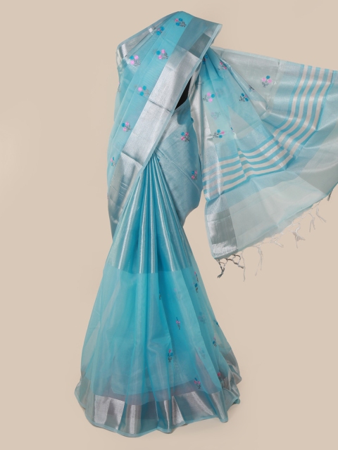 

Pothys Blue Woven Design Tissue Saree