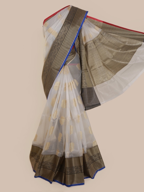 

Pothys White Woven Design Cotton Blend Saree