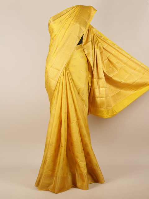 

Pothys Yellow Woven Design Jute Silk Saree