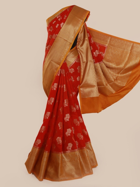 

Pothys Red Woven Design Tissue Saree