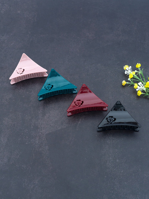 

Golden Peacock Set Of 4 Claw Clips, Black