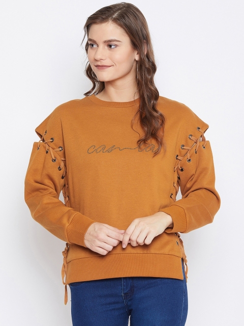 

CAMLA Women Tan Solid Sweatshirt