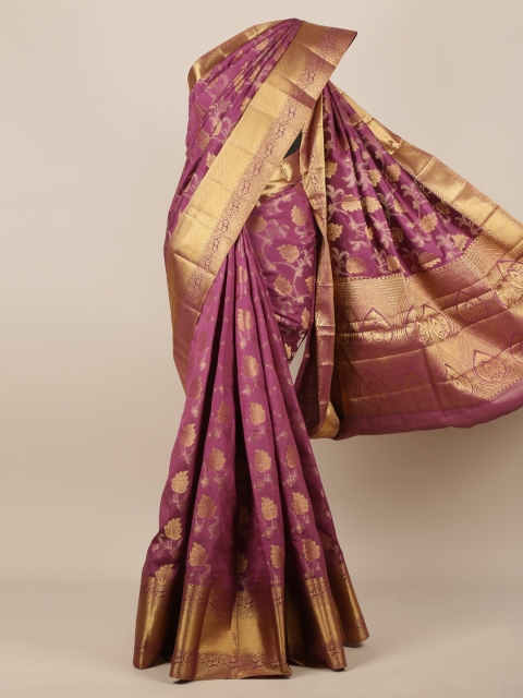 

Pothys Purple & Gold-Toned Jute Silk Woven Design Saree